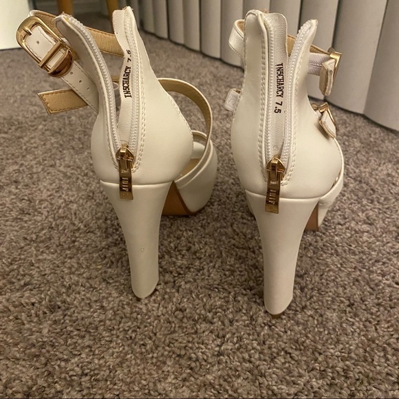 Crisscross Straps Peep Toe Platform High Heels Size 7.5 - Picture 7 of 7